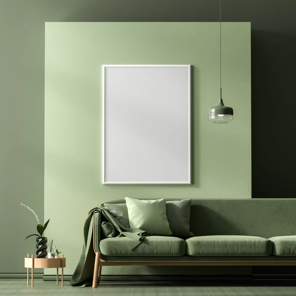 Professional green interior poster frame essex county massachusetts service provided in Essex, Massachusetts with quality workmanship and attention to detail.