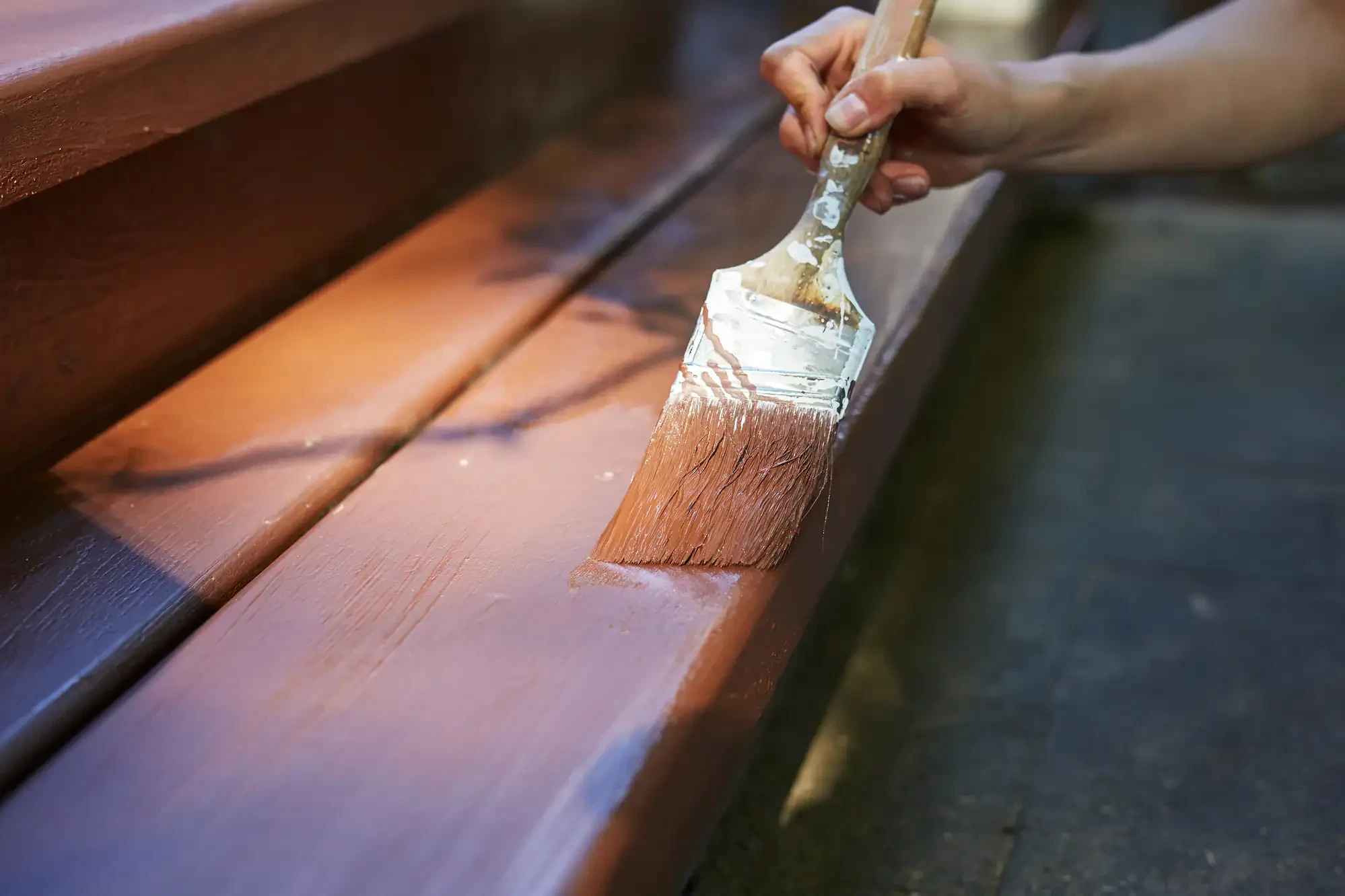Professional painting deck steps closeup essex county massachusetts service provided in Essex, Massachusetts with quality workmanship and attention to detail.