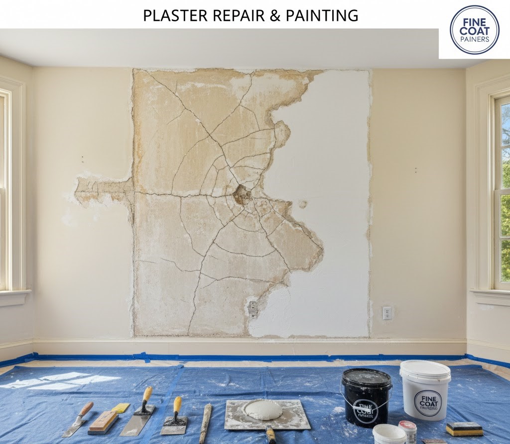 Plaster repair painting gallery Burlington MA