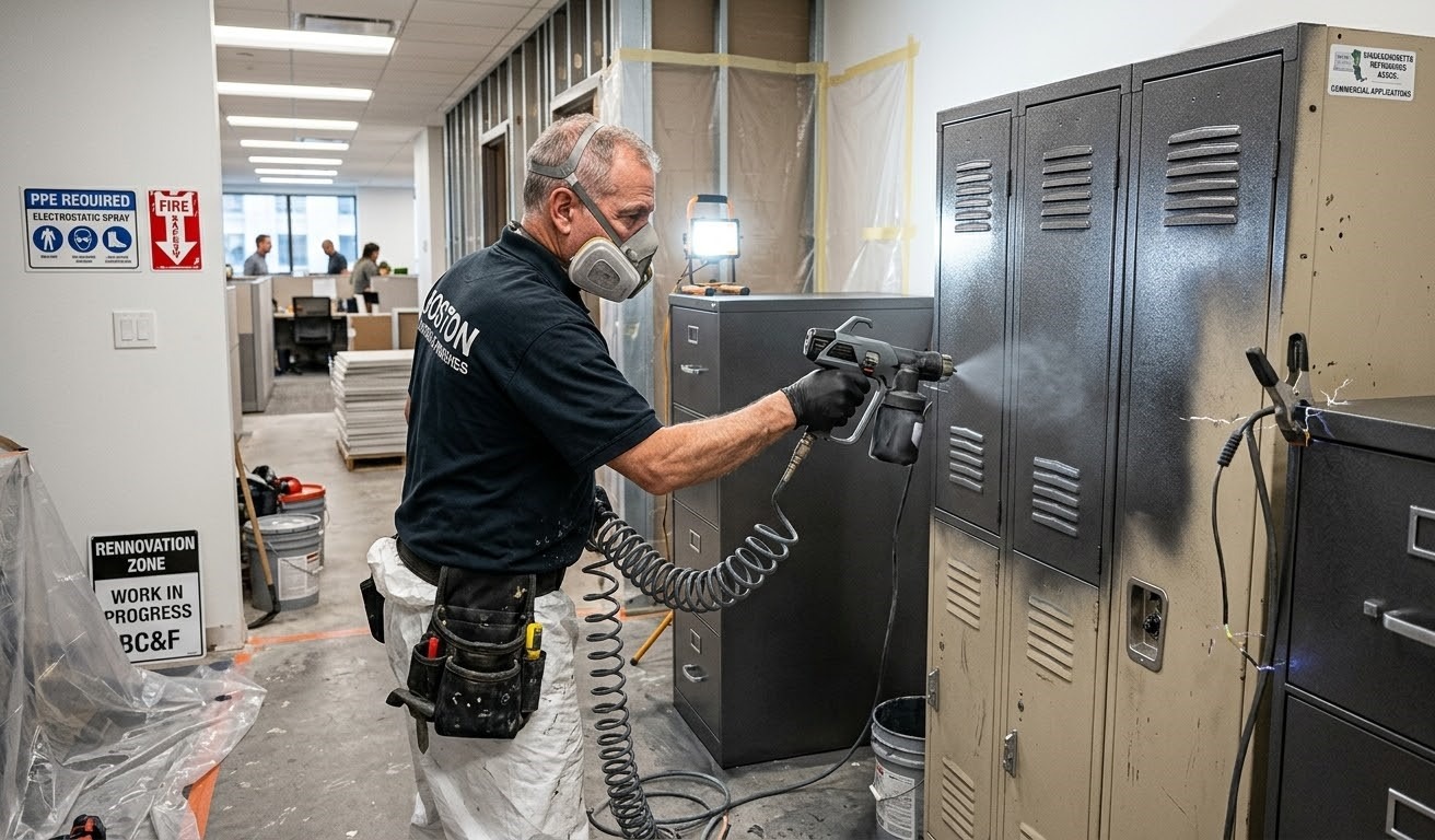 Industrial epoxy coating project Burlington area