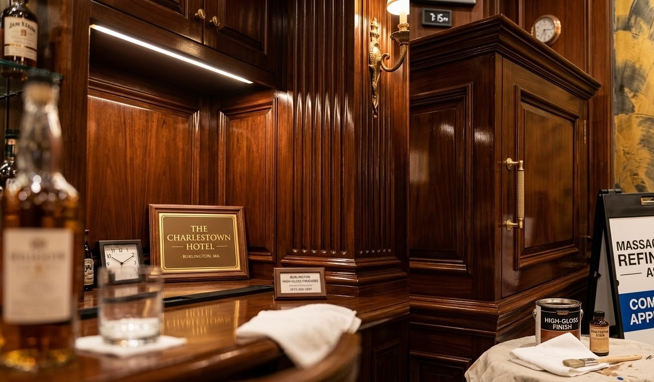 Deck staining high-gloss wood finish gallery Burlington MA