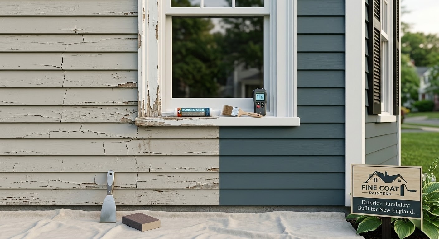 House exterior before and after cleaning