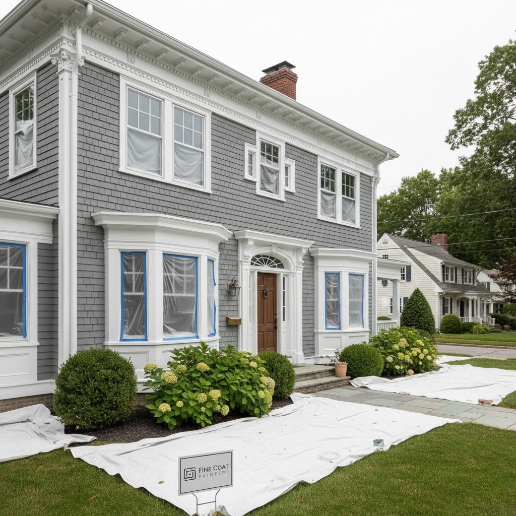 Exterior residential painting services Burlington MA